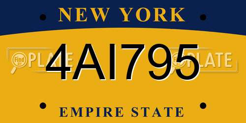 4AI795 New York License Plate