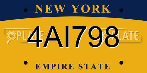 4AI798 New York License Plate