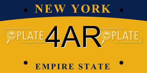 4AR New York License Plate