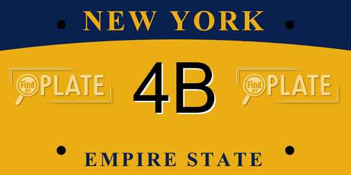 4B New York License Plate