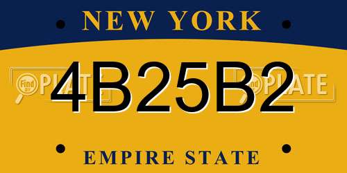 4B25B2 New York License Plate