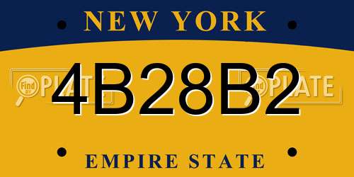 4B28B2 New York License Plate