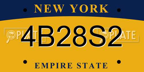 4B28S2 New York License Plate
