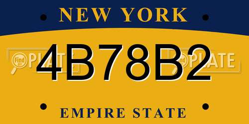 4B78B2 New York License Plate