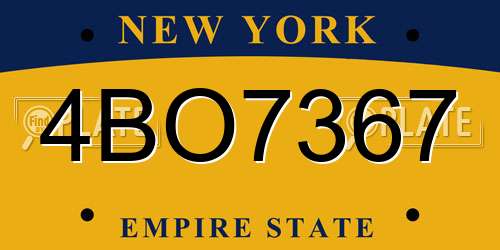 4BO7367 New York License Plate