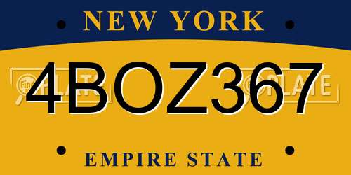 4BOZ367 New York License Plate
