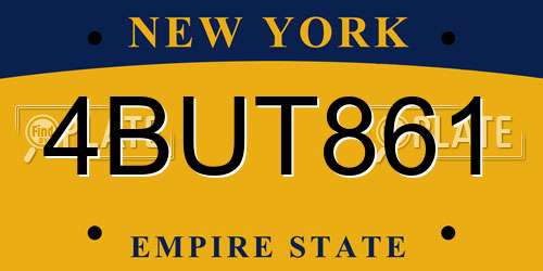 4BUT861 New York License Plate