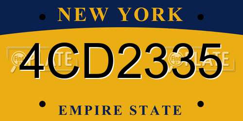 4CD2335 New York License Plate