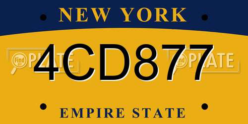 4CD877 New York License Plate
