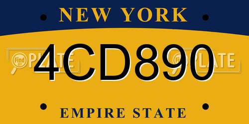 4CD890 New York License Plate