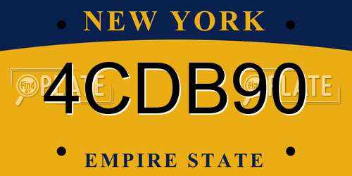 4CDB90 New York License Plate