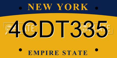 4CDT335 New York License Plate