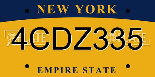 4CDZ335 New York License Plate