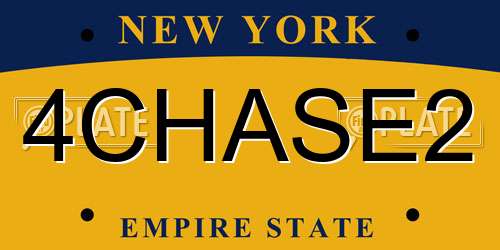 4CHASE2 New York License Plate