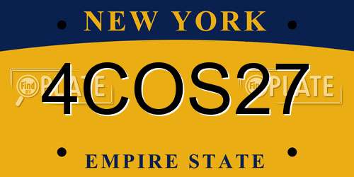 4COS27 New York License Plate