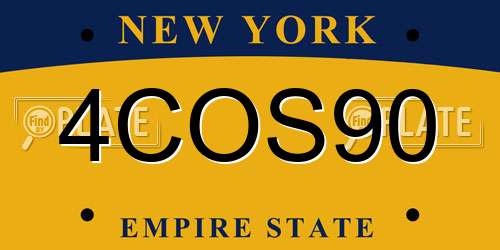 4COS90 New York License Plate