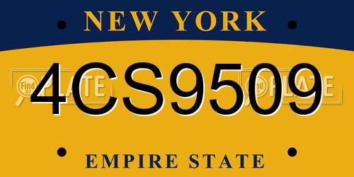 4CS9509 New York License Plate