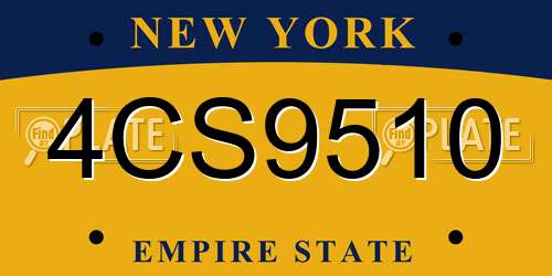 4CS9510 New York License Plate