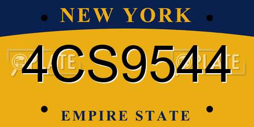 4CS9544 New York License Plate