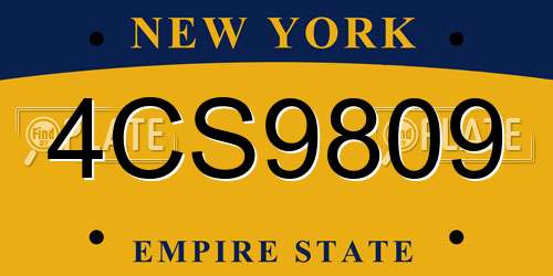 4CS9809 New York License Plate