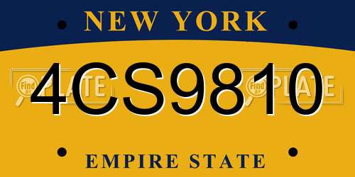 4CS9810 New York License Plate