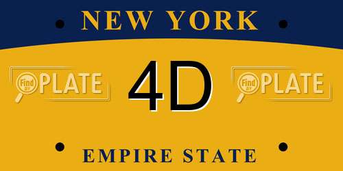4D New York License Plate