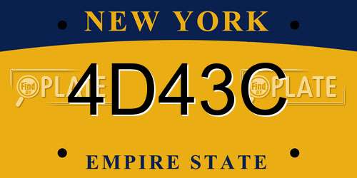 4D43C New York License Plate