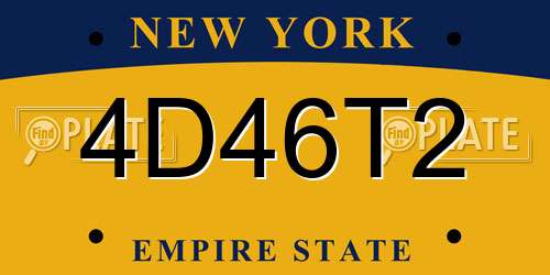 4D46T2 New York License Plate