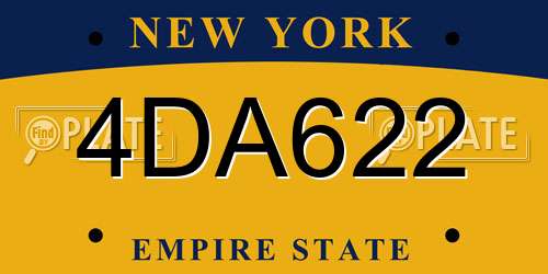 4DA622 New York License Plate