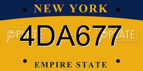 4DA677 New York License Plate