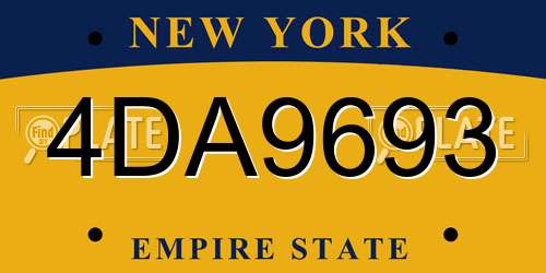 4DA9693 New York License Plate