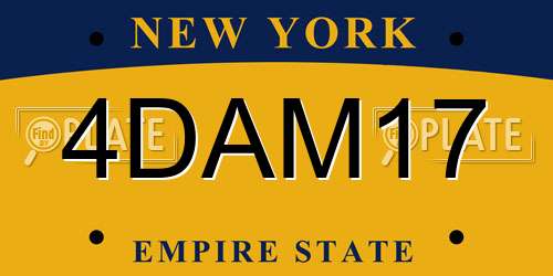 4DAM17 New York License Plate