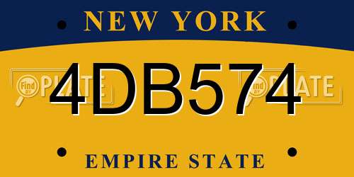 4DB574 New York License Plate