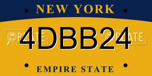 4DBB24 New York License Plate