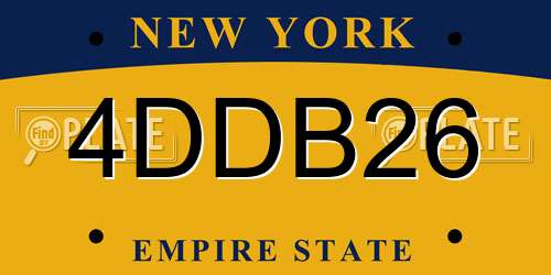 4DDB26 New York License Plate