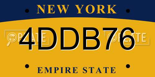 4DDB76 New York License Plate