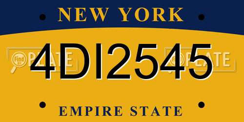 4DI2545 New York License Plate