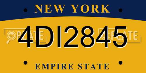 4DI2845 New York License Plate