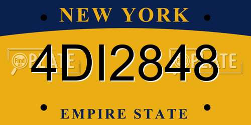 4DI2848 New York License Plate