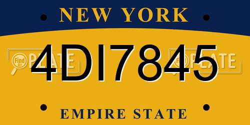 4DI7845 New York License Plate