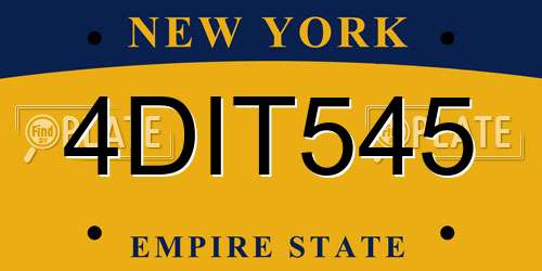 4DIT545 New York License Plate
