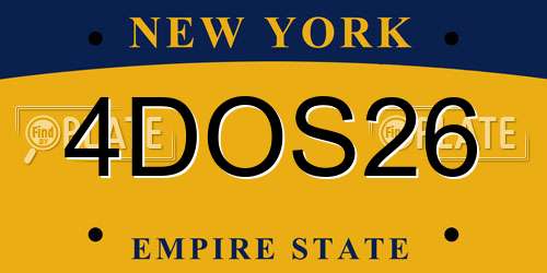 4DOS26 New York License Plate