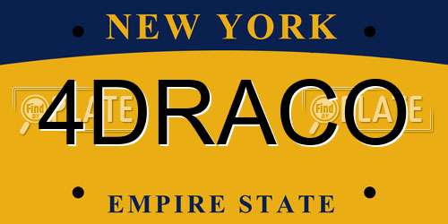 4DRACO New York License Plate