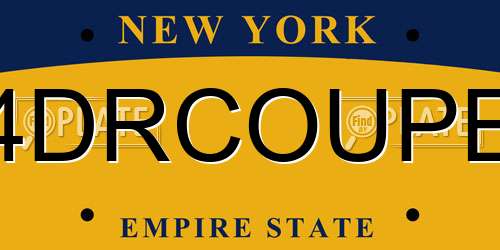 4DRCOUPE New York License Plate