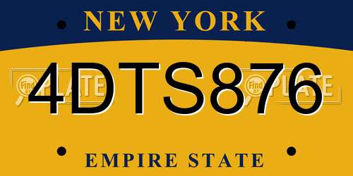 4DTS876 New York License Plate