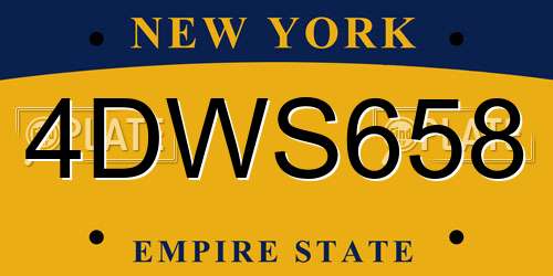4DWS658 New York License Plate