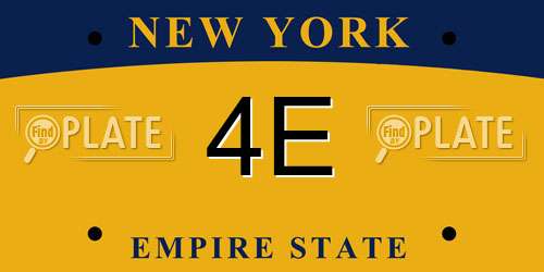 4E New York License Plate