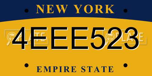 4EEE523 New York License Plate