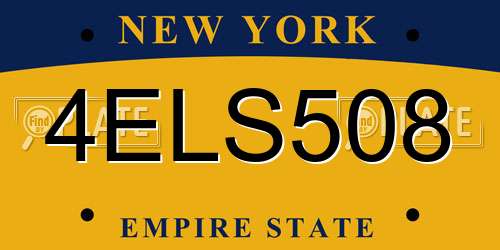 4ELS508 New York License Plate
