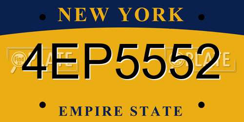 4EP5552 New York License Plate
